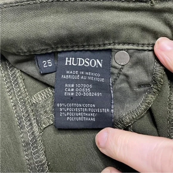 Hudson Nico Lace-Up Cropped Olive Boho/Western/Streetwear Jeans Women’s size 25 - Picture 3 of 6